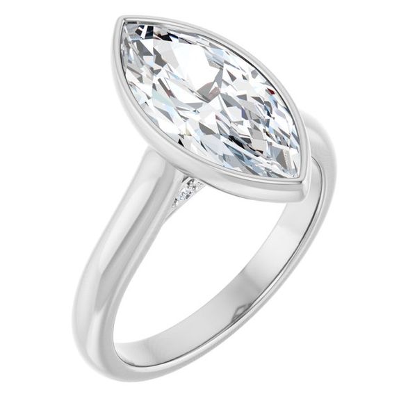 Bezel-Set Accented Engagement Ring