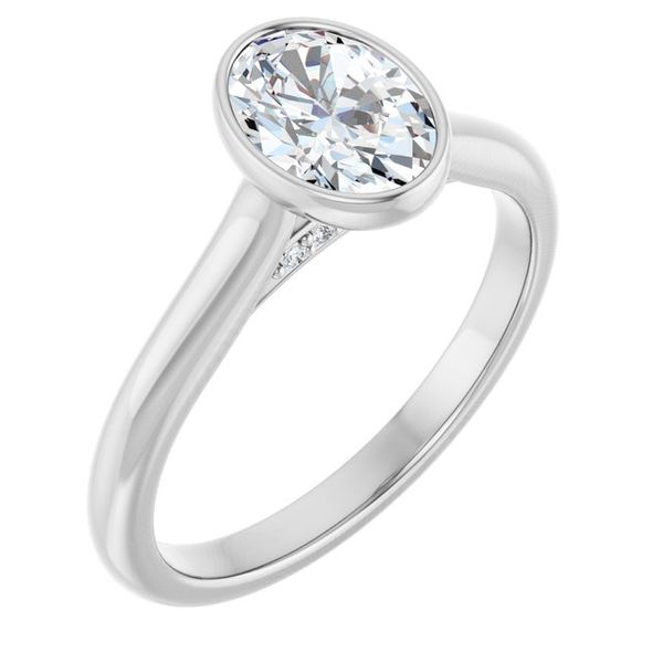 Bezel-Set Accented Engagement Ring