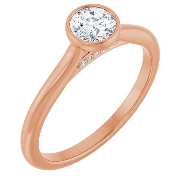 Bezel-Set Accented Engagement Ring