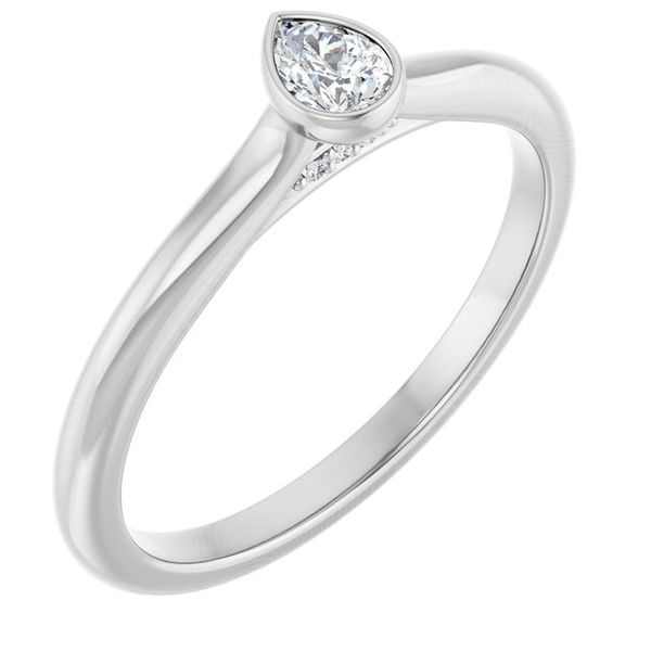 Bezel-Set Accented Engagement Ring