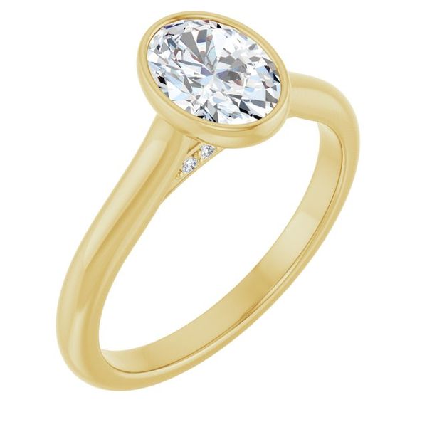 Bezel-Set Accented Engagement Ring