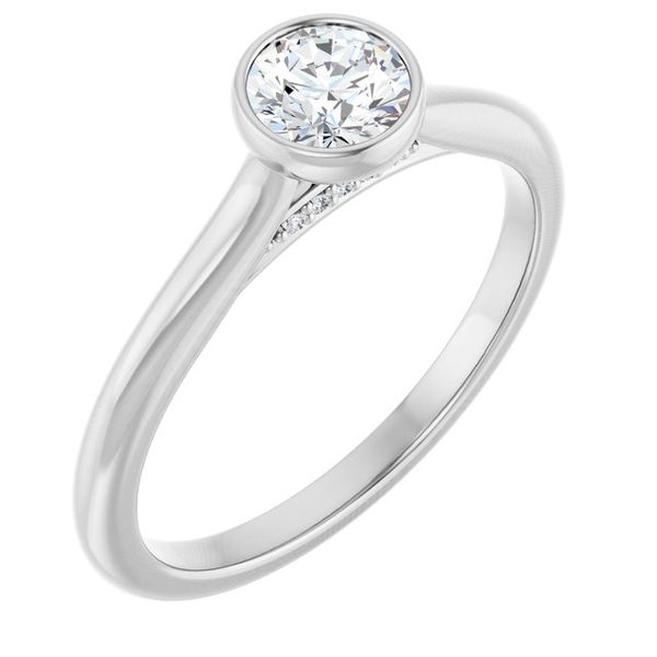 Bezel-Set Accented Engagement Ring