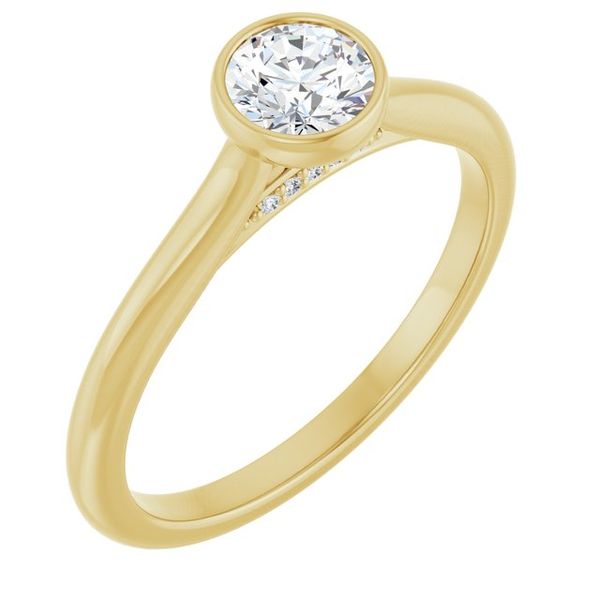 Bezel-Set Accented Engagement Ring
