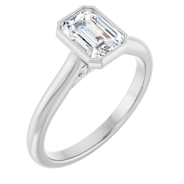 Bezel-Set Accented Engagement Ring