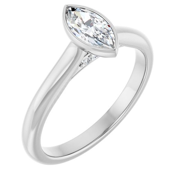 Bezel-Set Accented Engagement Ring