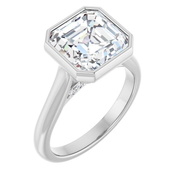 Bezel-Set Accented Engagement Ring