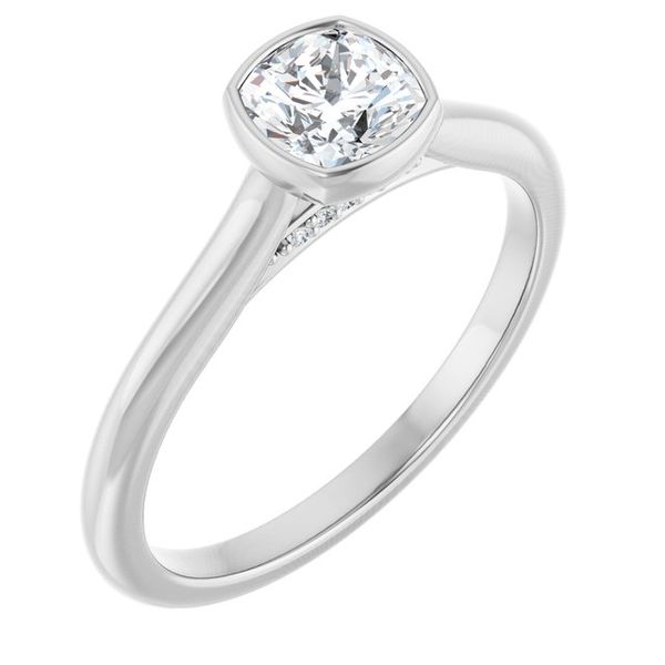 Bezel-Set Accented Engagement Ring
