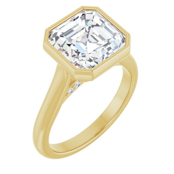 Bezel-Set Accented Engagement Ring