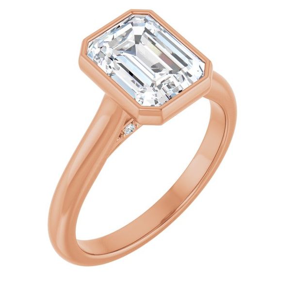 Bezel-Set Accented Engagement Ring