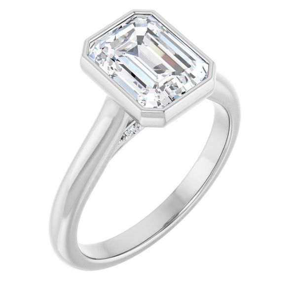 Bezel-Set Accented Engagement Ring