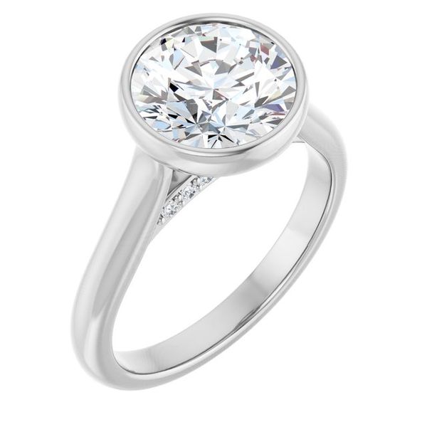 Bezel-Set Accented Engagement Ring