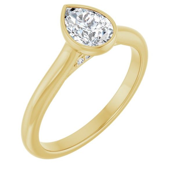 Bezel-Set Accented Engagement Ring