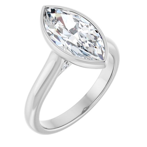 Bezel-Set Accented Engagement Ring
