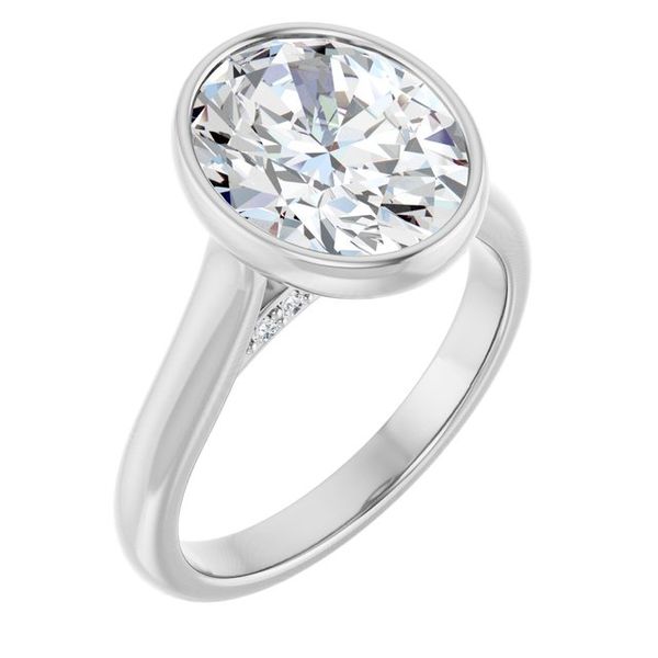 Bezel-Set Accented Engagement Ring
