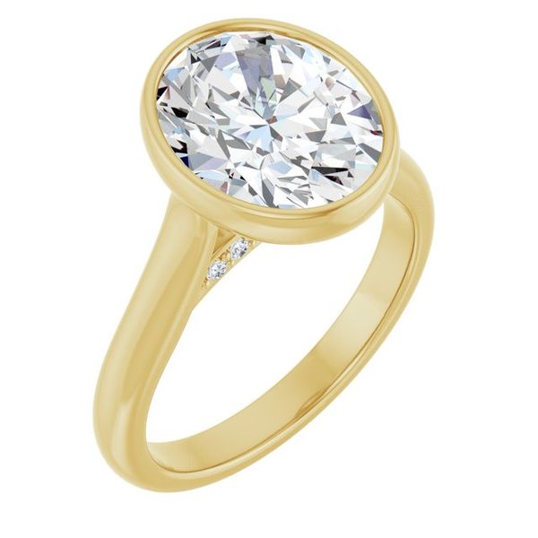 Bezel-Set Accented Engagement Ring