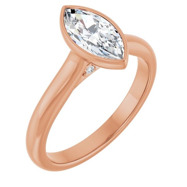 Bezel-Set Accented Engagement Ring