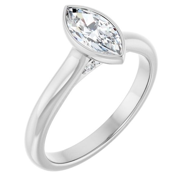 Bezel-Set Accented Engagement Ring