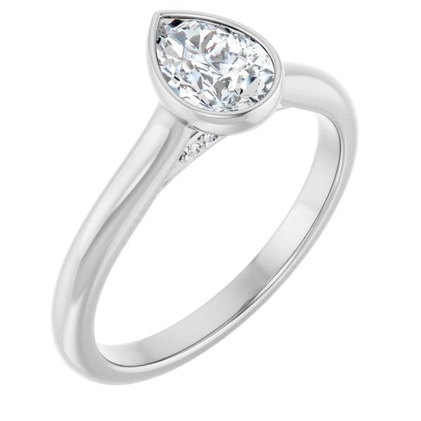 Bezel-Set Accented Engagement Ring