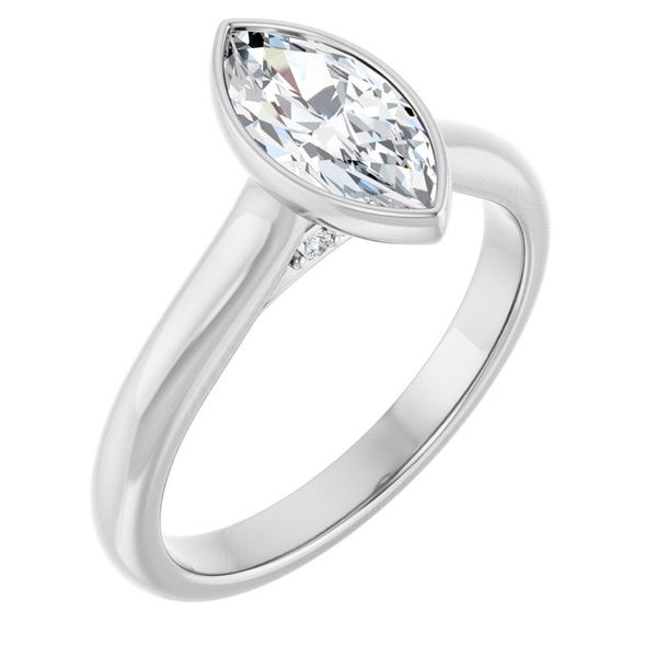 Bezel-Set Accented Engagement Ring
