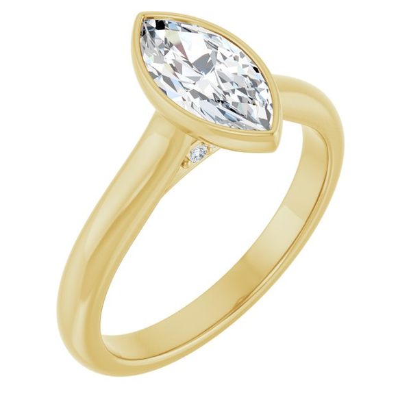 Bezel-Set Accented Engagement Ring