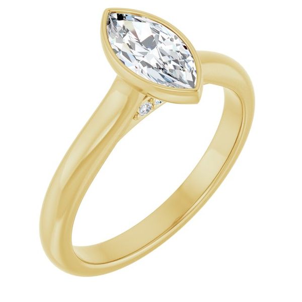 Bezel-Set Accented Engagement Ring