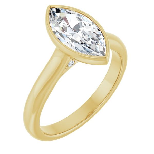 Bezel-Set Accented Engagement Ring
