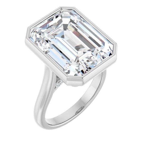 Bezel-Set Accented Engagement Ring