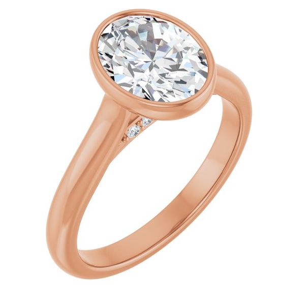 Bezel-Set Accented Engagement Ring