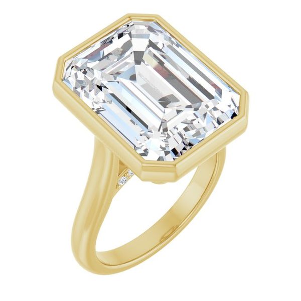 Bezel-Set Accented Engagement Ring