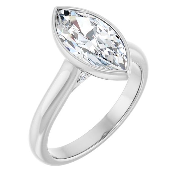 Bezel-Set Accented Engagement Ring