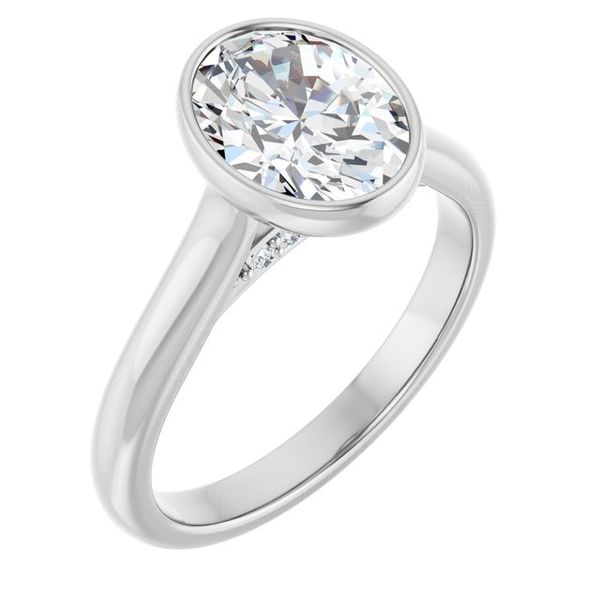 Bezel-Set Accented Engagement Ring