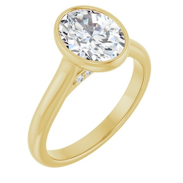 Bezel-Set Accented Engagement Ring