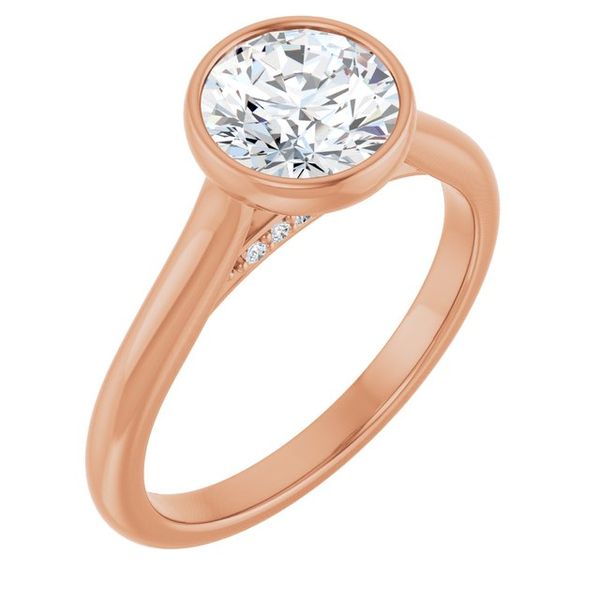 Bezel-Set Accented Engagement Ring