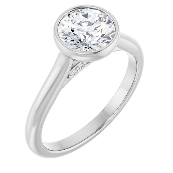 Bezel-Set Accented Engagement Ring