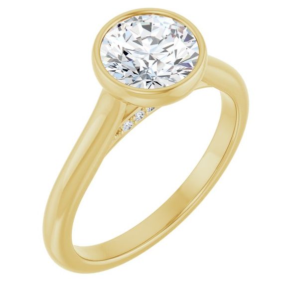 Bezel-Set Accented Engagement Ring