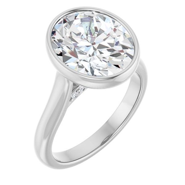Bezel-Set Accented Engagement Ring
