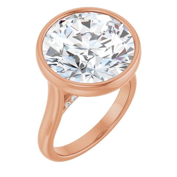 Bezel-Set Accented Engagement Ring