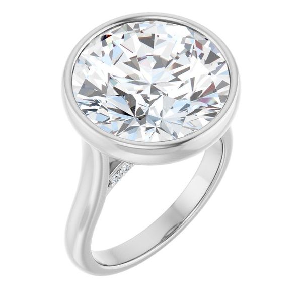 Bezel-Set Accented Engagement Ring