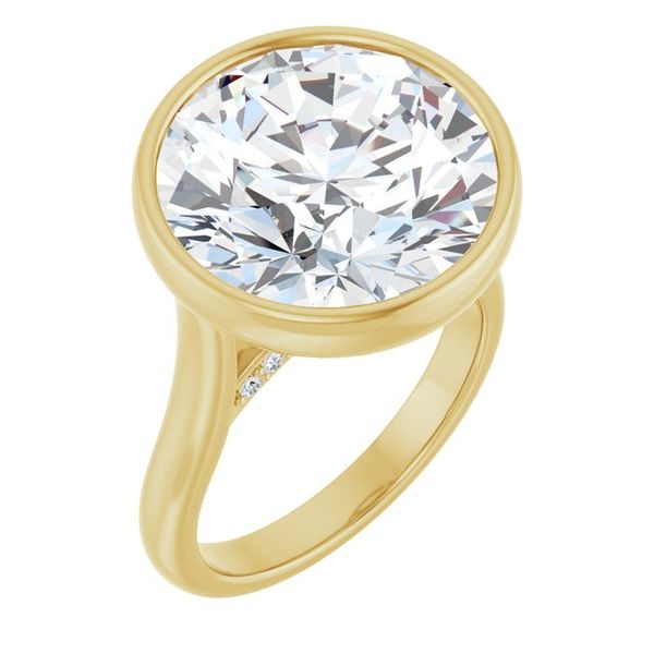 Bezel-Set Accented Engagement Ring