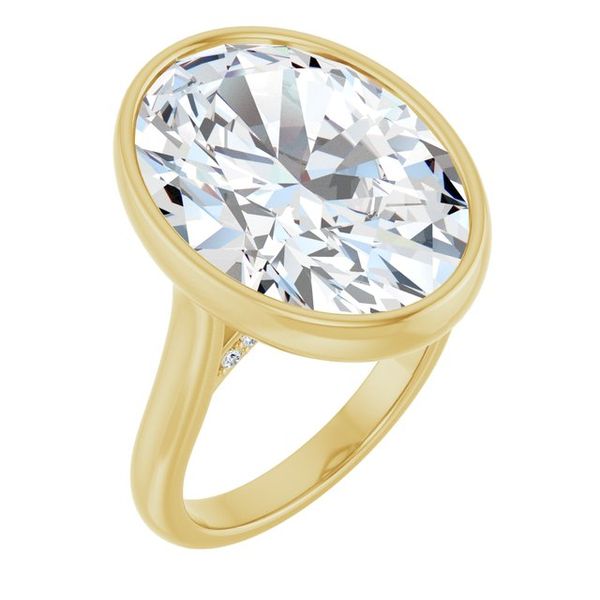 Bezel-Set Accented Engagement Ring