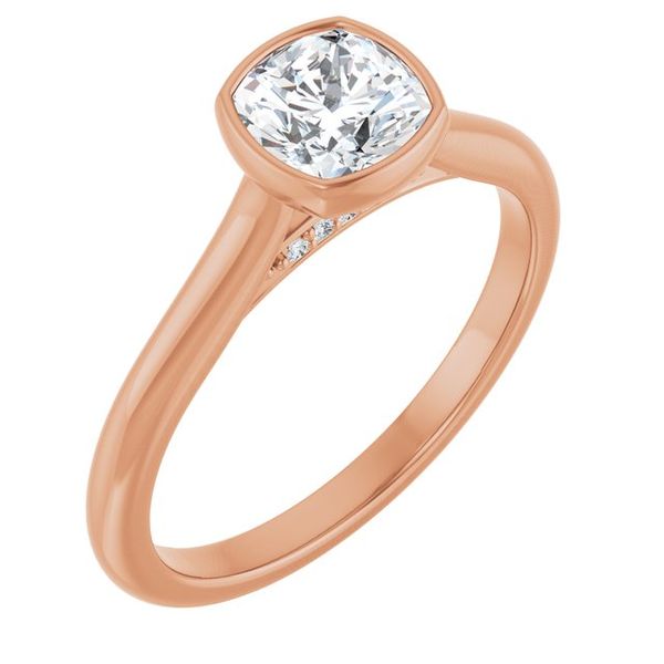 Bezel-Set Accented Engagement Ring