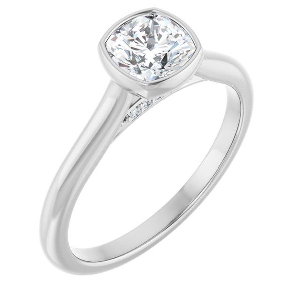Bezel-Set Accented Engagement Ring