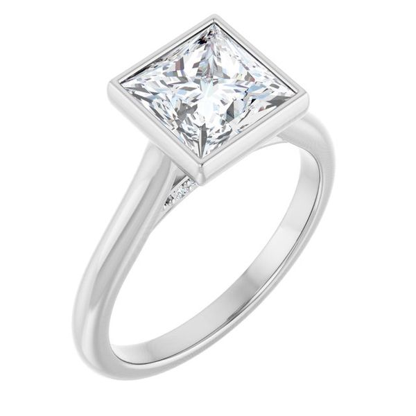 Bezel-Set Accented Engagement Ring