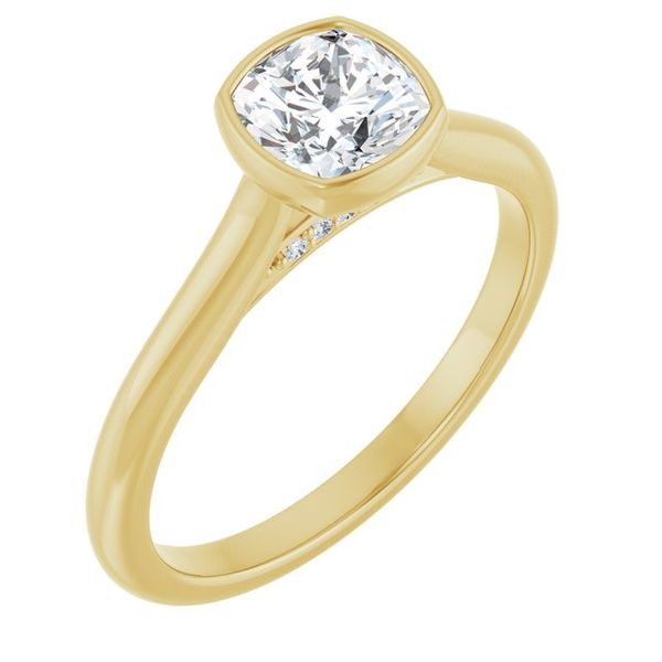Bezel-Set Accented Engagement Ring