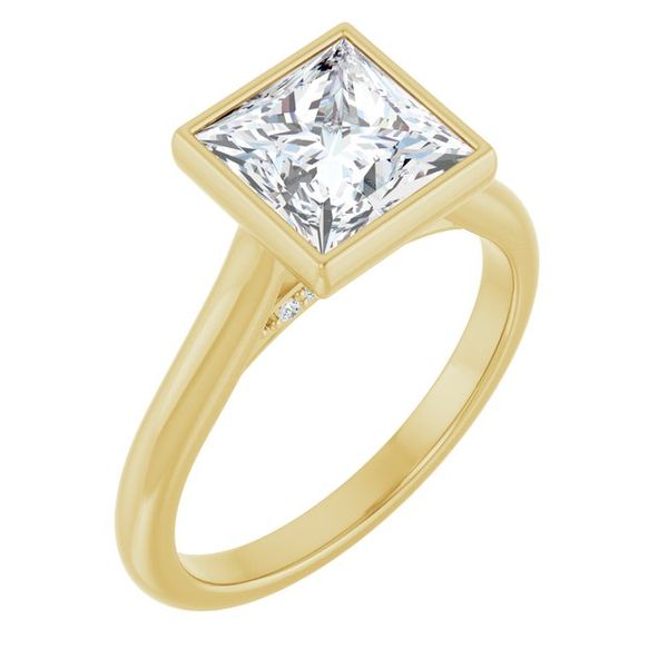 Bezel-Set Accented Engagement Ring