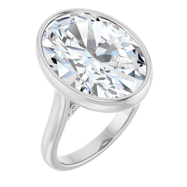 Bezel-Set Accented Engagement Ring