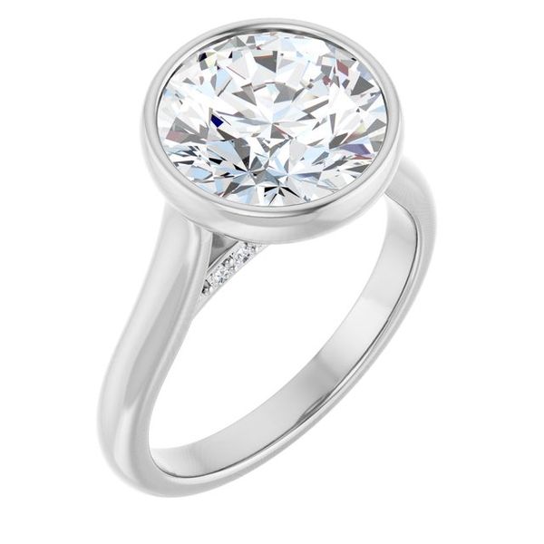 Bezel-Set Accented Engagement Ring