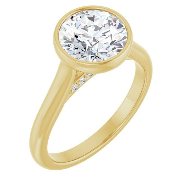 Bezel-Set Accented Engagement Ring