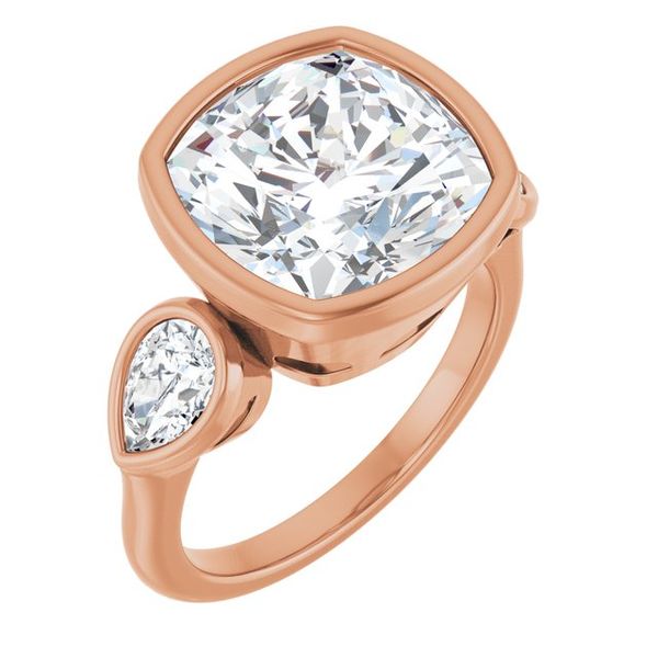 Bezel-Set Three-Stone Engagement Ring