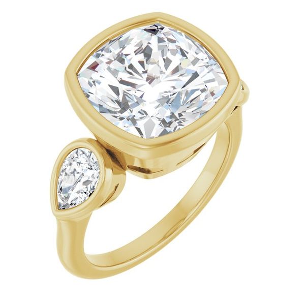 Bezel-Set Three-Stone Engagement Ring